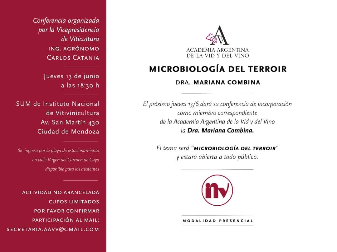 Conferencia Microbiología de Terroir en INV Mendoza